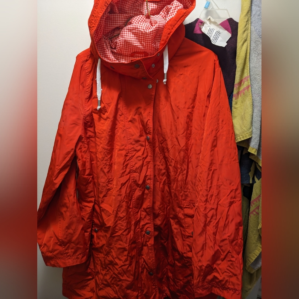 XXL Fall Jacket with Hood Old Navy Plaid Red Winter Fall Coat